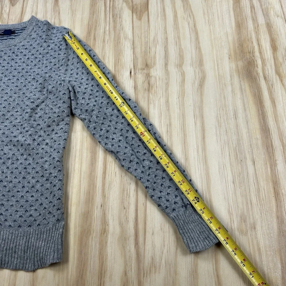 J.Crew Women's Large Gray Blue Nordic Lambswool Sweater Fair Isle Heritage